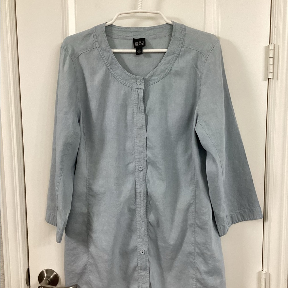 Eileen Fisher Light Blue Jacket - Picture 1 of 5